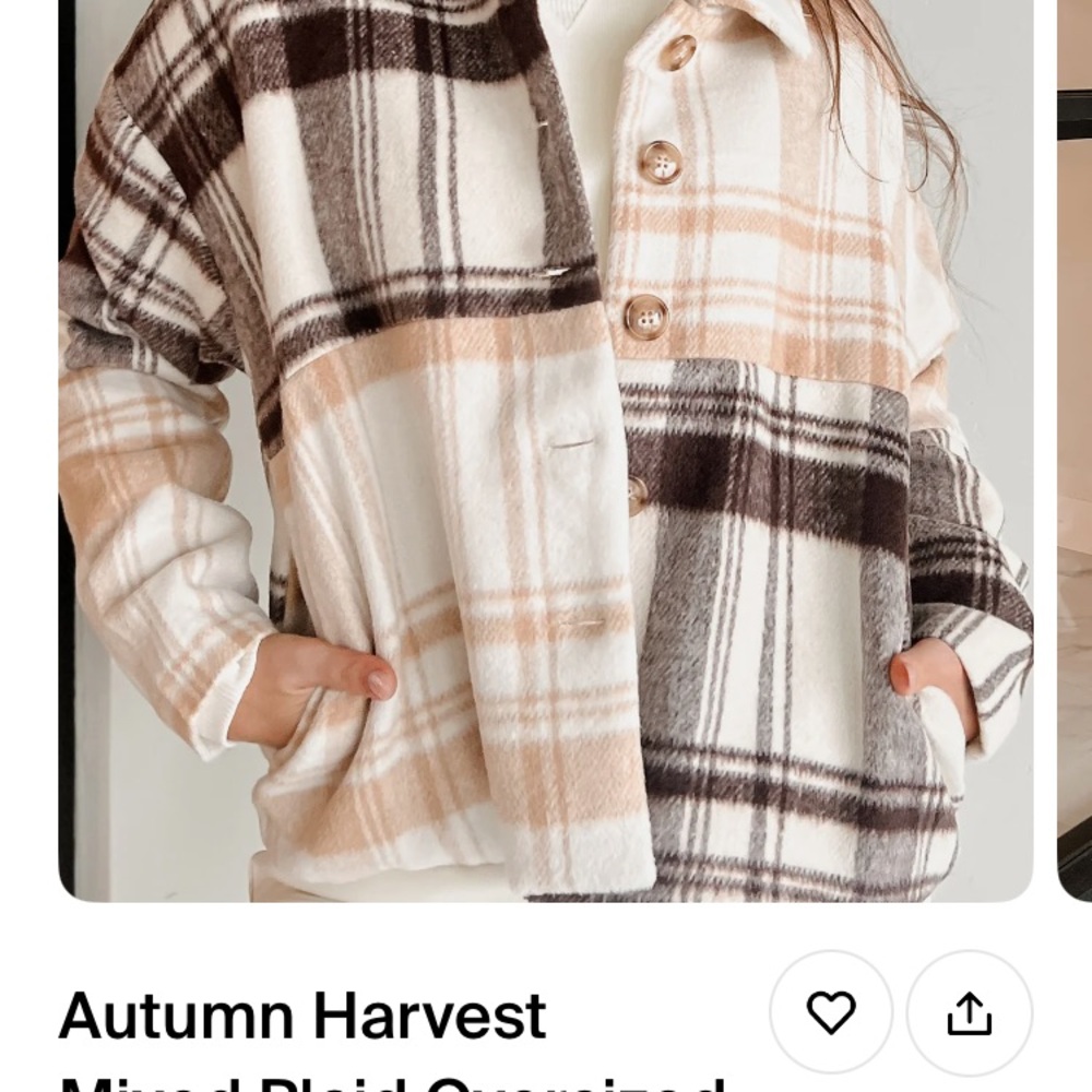 NanaMacs Autumn Harvest Mixed Plaid Jacket